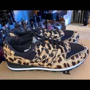 New Balance Calf Hair Leopard Print Sneakers